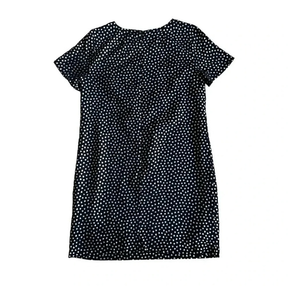 J Crew Black Gold Hearts Dress Crew Neck Short Sleeve Knee Length Sheath 8 NEW - Picture 3 of 10